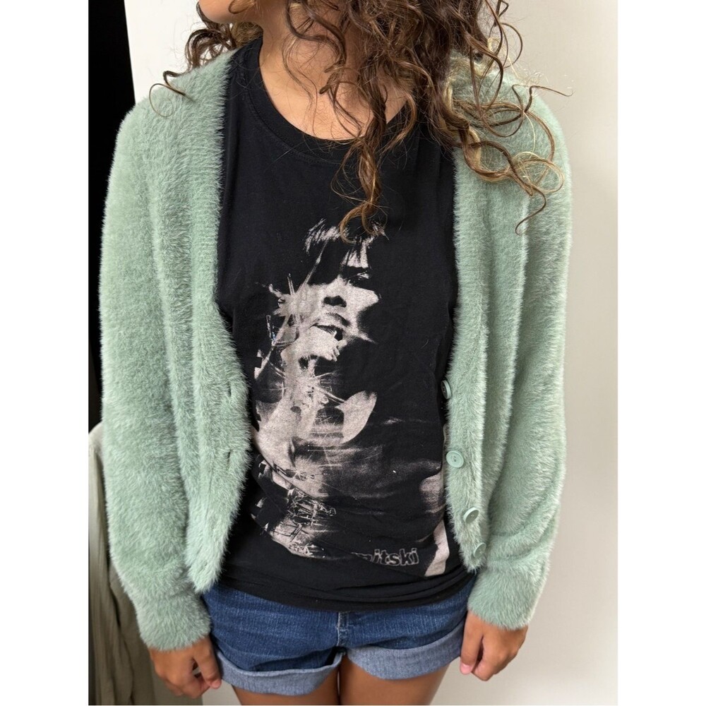 XS Aerie Plush Fuzzy cropped Sweater in Sage Green